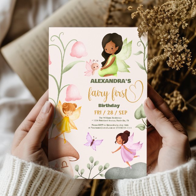 Magical Fairy Garden Pixie Girls 1st Birthday Invitation (Creator Uploaded)