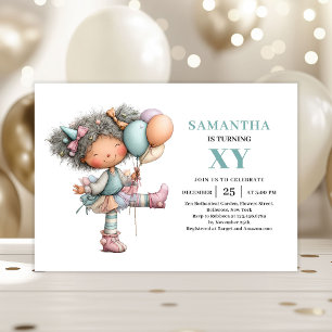 Magical Fairy Girl 3rd Birthday Whimsical Cute  Invitation