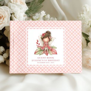 Magical Fairy Girl Birthday Floral Pink Guestbook