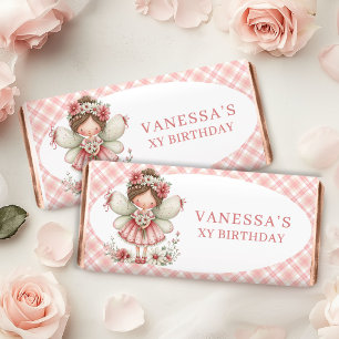 Magical Fairy Girl Pink Floral Birthday Hershey  Bar Favors
