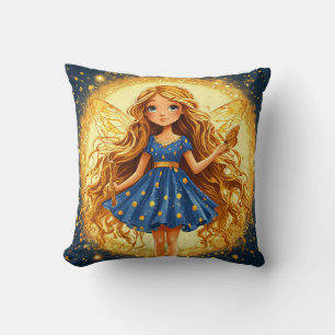 Magical Fairy Glitter Fantasy Wings Home Decor Throw Pillow