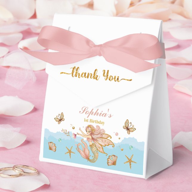 Magical Fairy Mermaid Girl's Birthday Party Favor Boxes (Wedding)