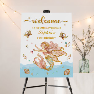 Magical Fairy Mermaid Girl's Birthday Party Foam Board
