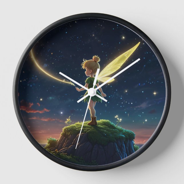 Magical Fairy Moon Wall Clock (Front)