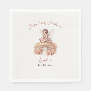 Magical Fairy Mushroom 3rd birthday  Napkins