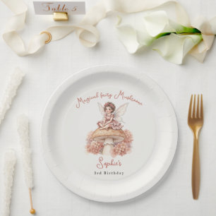 Magical Fairy Mushroom 3rd birthday Paper Plates