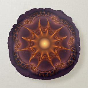 Magical fairy mystical fractal ornament round pillow