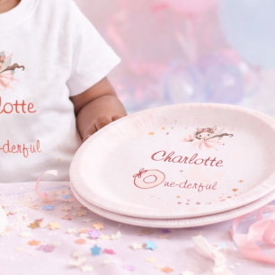 Magical Fairy One-derful Blush Girls 1st Birthday Paper Plates