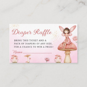 Magical Fairy Pink Boho Garden Diaper Raffle  Enclosure Card