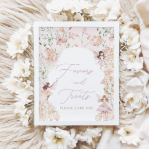 Magical Fairy Pink Girls Favors and Treats Sign