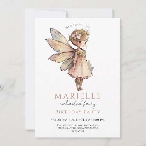 Magical Fairy Pixie Fairytale Birthday Party Invitation