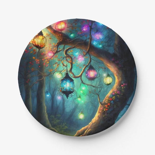 Magical Fairy Princess Fantasy Pixie Dust Party Paper Plates (Front)