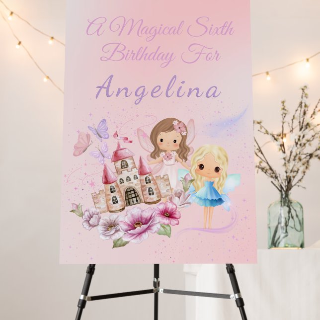 Magical Fairy Princess Sixth Birthday  Foam Board (In Situ (Stand))