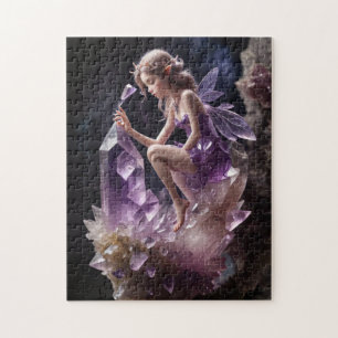 Magical Fairy Purple Amethyst Crystals Jigsaw Puzzle