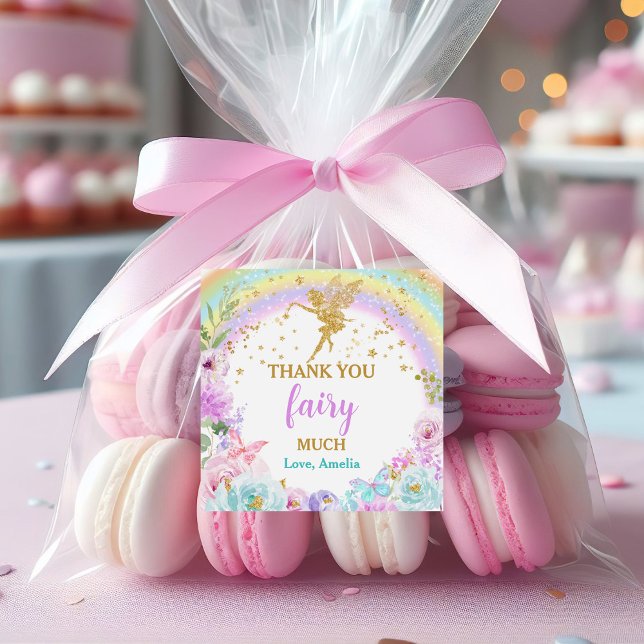 Magical Fairy Rainbow Birthday Favor Stickers (Creator Uploaded)