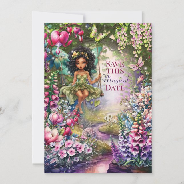 Magical Fairy Save Date Party Invitation (Front)