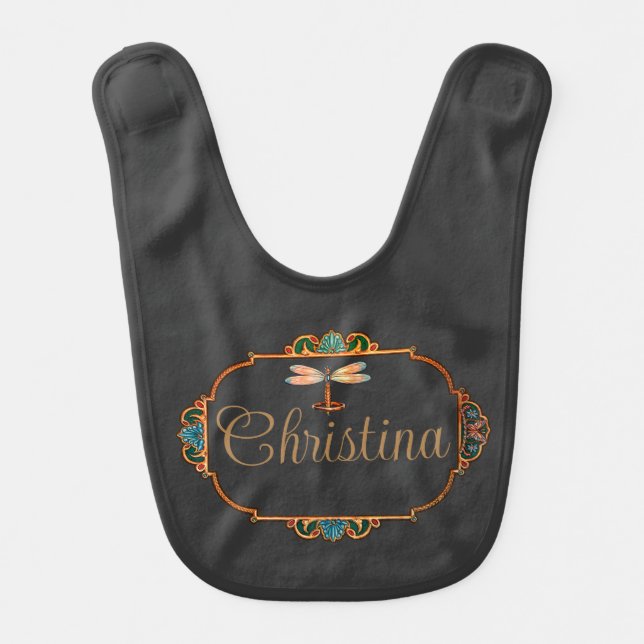 Magical Fairy Tale Fantasy Personalized  Baby Bib (Front)