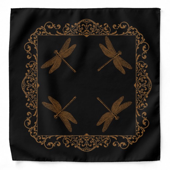 Magical Fairy Tale Fantasy Steampunk Dragonfly Bandana (Front)