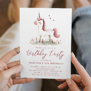 Magical Fairy Tale Unicorn Birthday Party Invitation