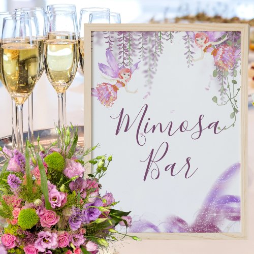 Magical fairy theme mimosa bar sign poster