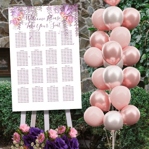 Magical fairy theme seating chart  foam board