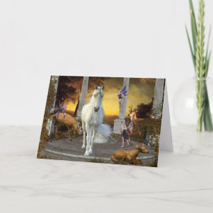 Magical Fairy Unicorn Deer Fantasy Greeting Note Card