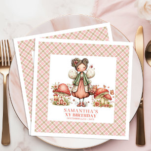Magical Fairy Whimsical Pink Garden Birthday Paper Dinner Napkins