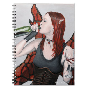 Magical Fairy Wine Bottle Fantasy Spiral Notebook
