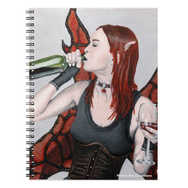 Magical Fairy Wine Bottle Fantasy Spiral Notebook (Front)