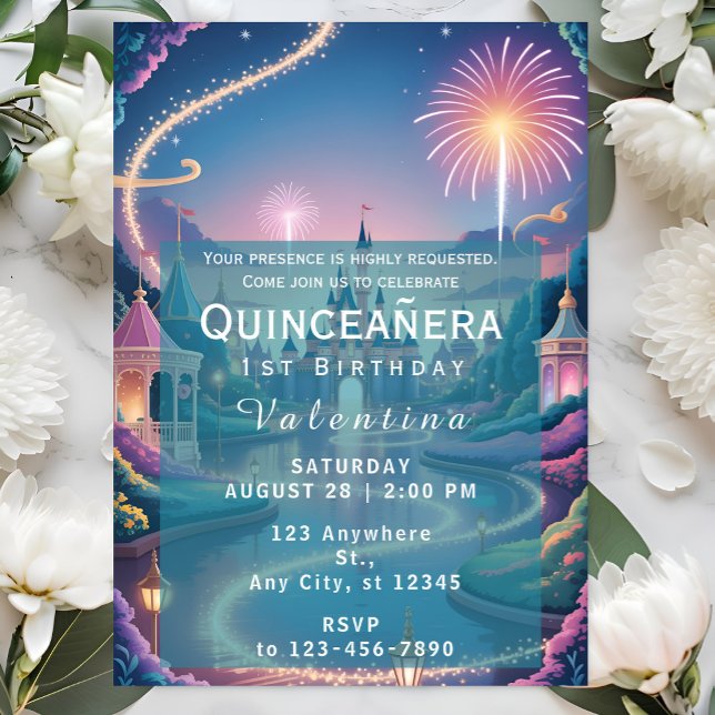 Magical Fairytale Castle Baby Girl Birthday Invitation (Creator Uploaded)