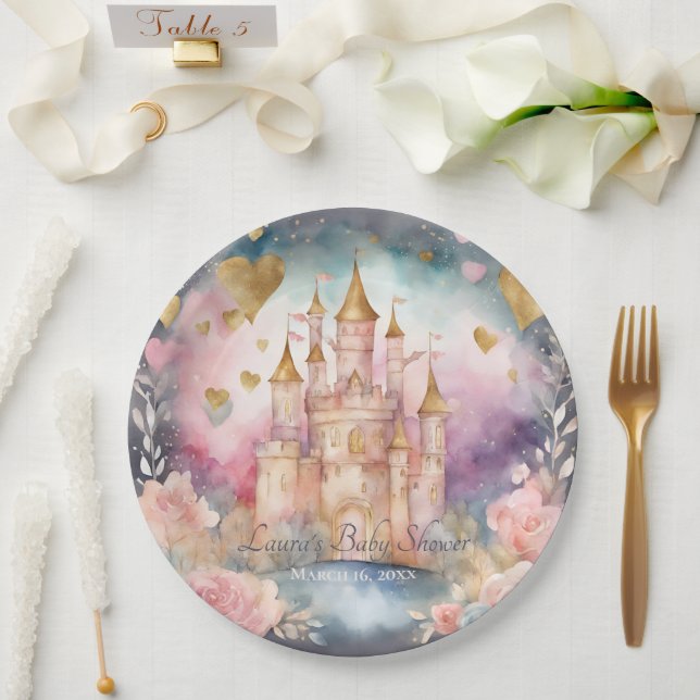 Magical Fairytale Princess Baby Shower  Paper Plates (Wedding)