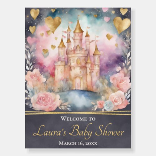 Magical Fairytale Princess Baby Shower Welcome Foam Board