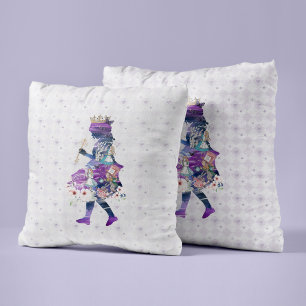 Magical Fairytale Storybook Alice In Wonderland Throw Pillow