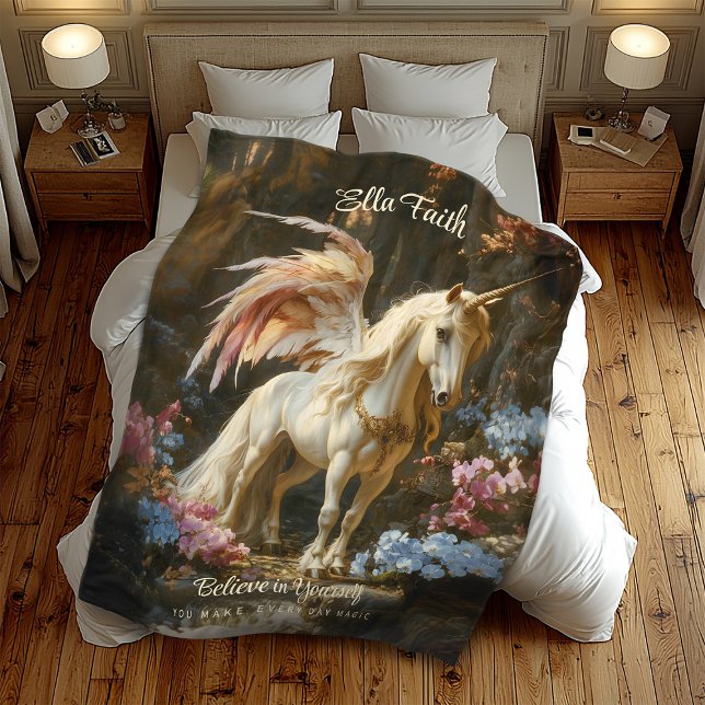 Magical Fairytale Unicorn Nursery or Teen Fleece Blanket (Creator Uploaded)