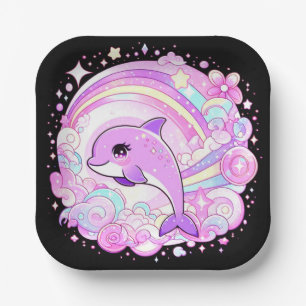 Magical Fantasy Dolphin Baby Shower Paper Plates
