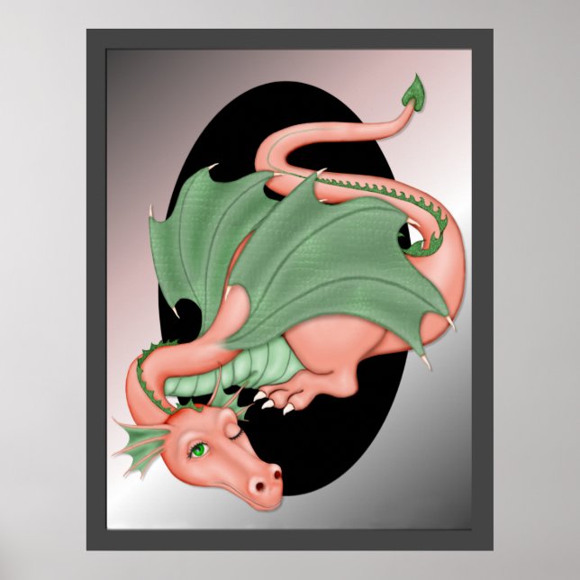 Magical Fantasy Dragon Resting Poster (Front)