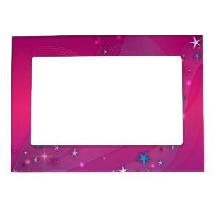 Magical Fantasy Dreamy Celestial Stars on Magenta  Magnetic Frame