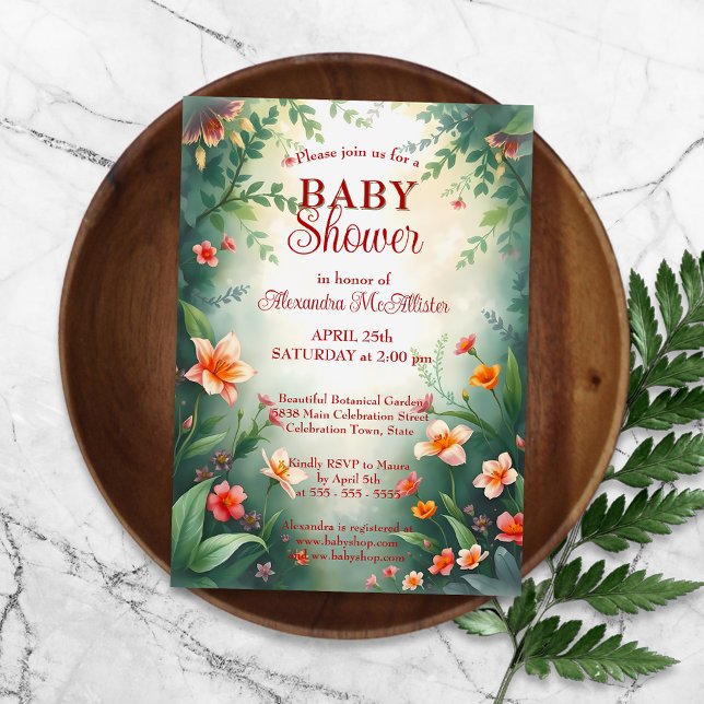 Magical Fantasy Enchanted Forest Baby Shower Invitation (Creator Uploaded)