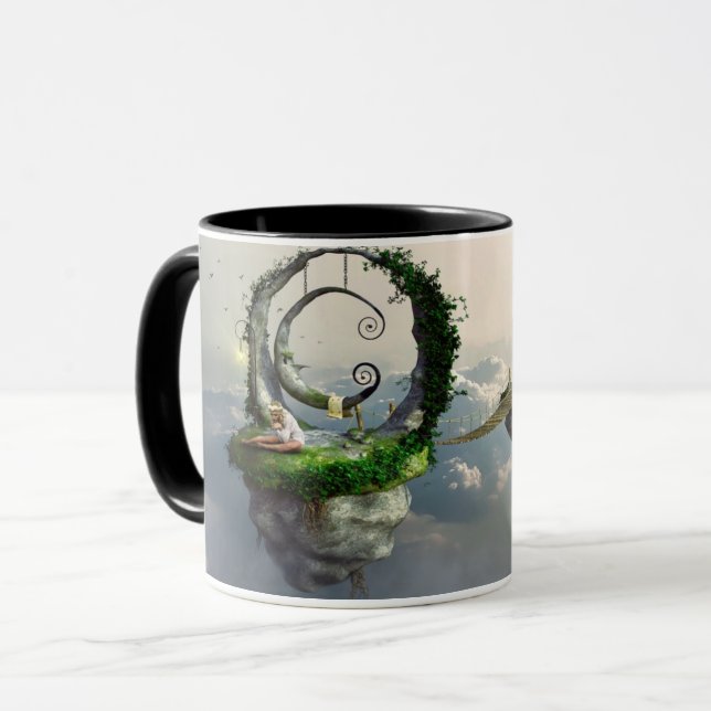 Magical Fantasy Hanging Bridge – Enchanted Nature  Mug (Front Left)