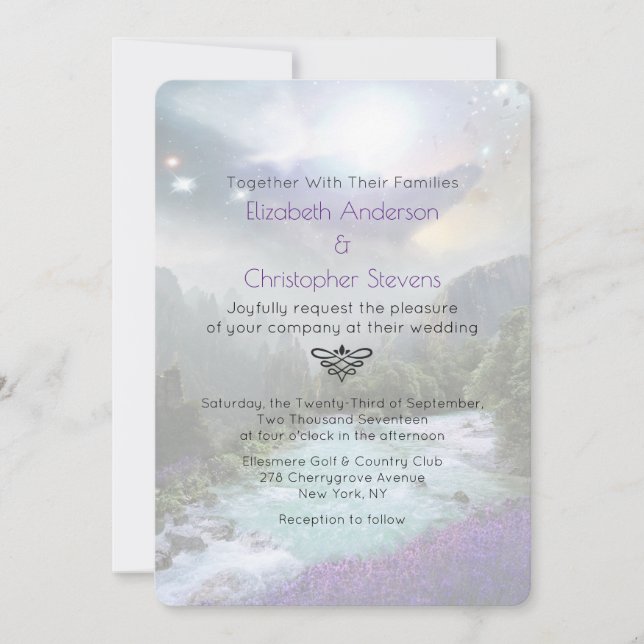 Magical Fantasy Scenic Landscape Wedding Invite (Front)
