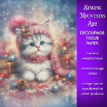 Magical Festive Christmas Cat Decoupage Tissue Paper<br><div class="desc">This delightful decoupage paper showcases a cheerful holiday scene with a curious cat and hints of Christmas magic. A whimsical aesthetic blends beautifully with winter decor and twinkling lights. It’s perfect for shabby chic holiday decor and handmade gifts. The soft and playful art adds warmth and joy to any project....</div>