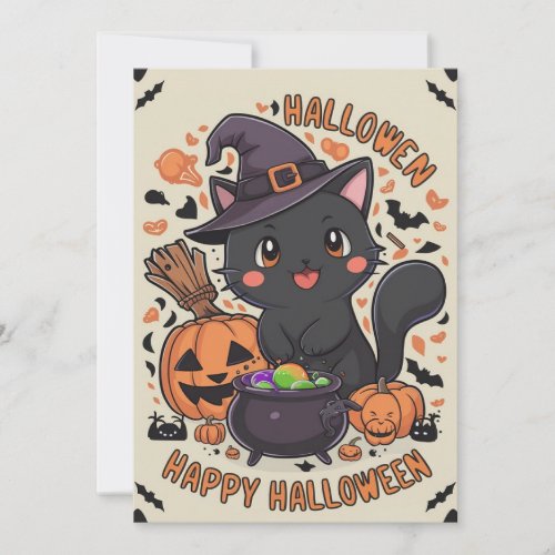 Magical Festive Happy Halloween Holiday Card