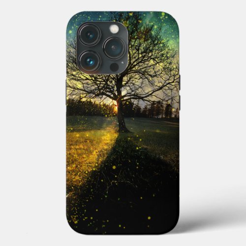 Magical fireflies dreamy landscape iPhone 13 pro case