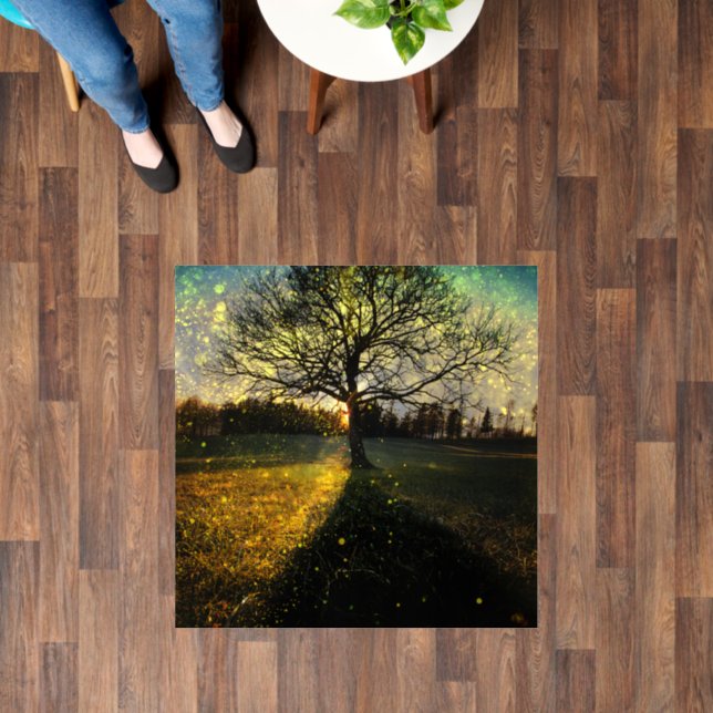 Magical fireflies dreamy landscape floor decals (Floor)