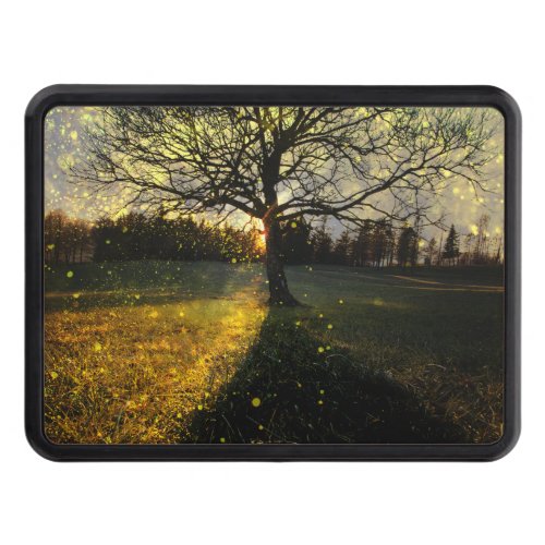Magical fireflies dreamy landscape hitch cover