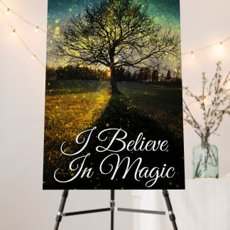 Magical fireflies dreamy landscape I believe magic Foam Board