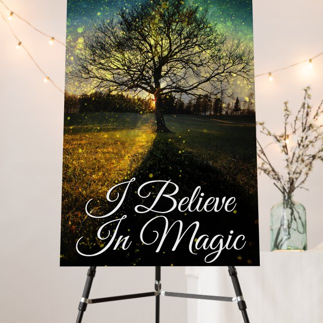 Magical fireflies dreamy landscape I believe magic Foam Board (In Situ (Stand))