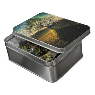 Magical fireflies dreamy landscape jigsaw puzzle