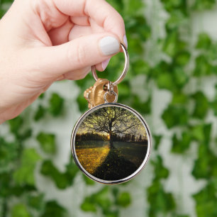 Magical fireflies dreamy landscape keychain