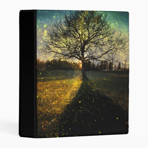 Magical fireflies dreamy landscape mini binder